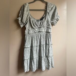 TRIXXI summer cottage core prairie dress size XL ditsy flowers milkmaid tiered